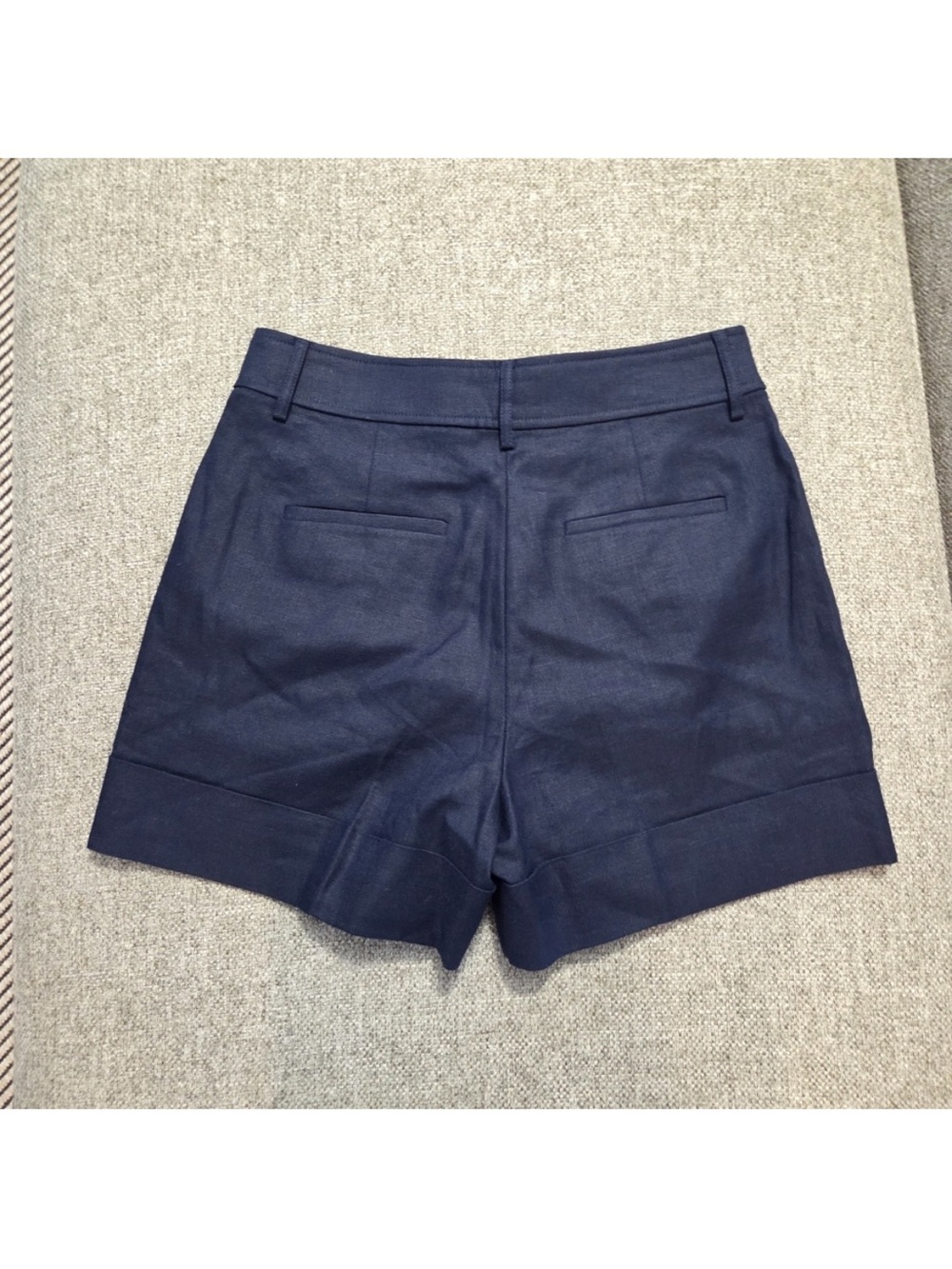 J. Crew Remi High Waist Shorts Stretch Lined Linen Blend In Navy. Size 4. EUC - Picture 6 of 12